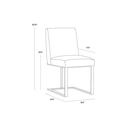 Dean Leather Armless Dining Chair - LOOMLAN - SUNPAN - Dining Chairs