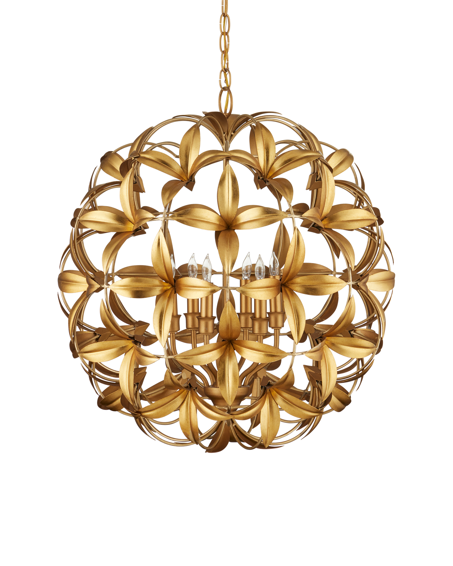 Helenium Orb Iron Gold Chandelier