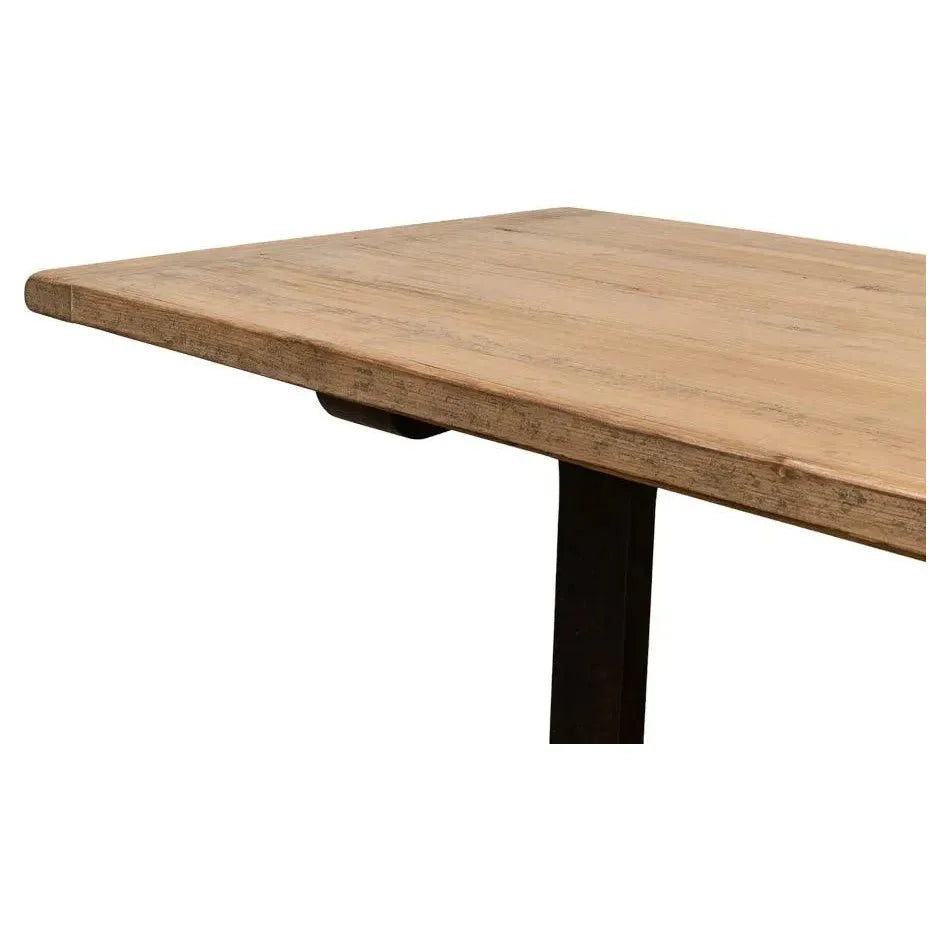 Decan Dining Table With Iron Base - LOOMLAN - Sarreid - Dining Tables