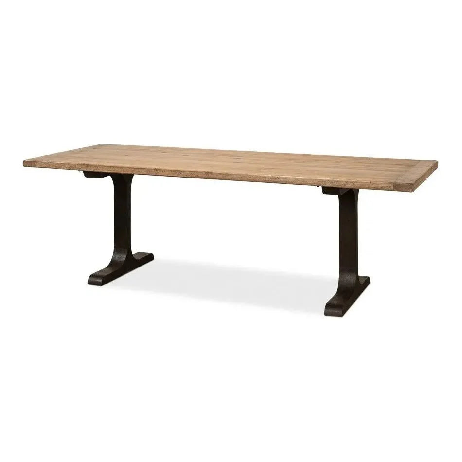 Decan Dining Table With Iron Base - LOOMLAN - Sarreid - Dining Tables