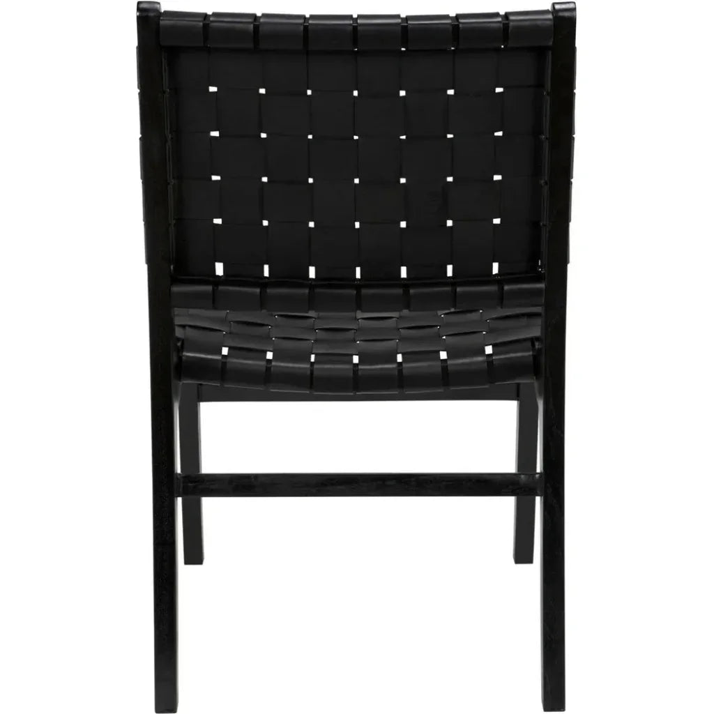 Noir Dede Leather Black Dining Chair