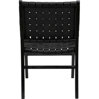 Noir Dede Leather Black Dining Chair