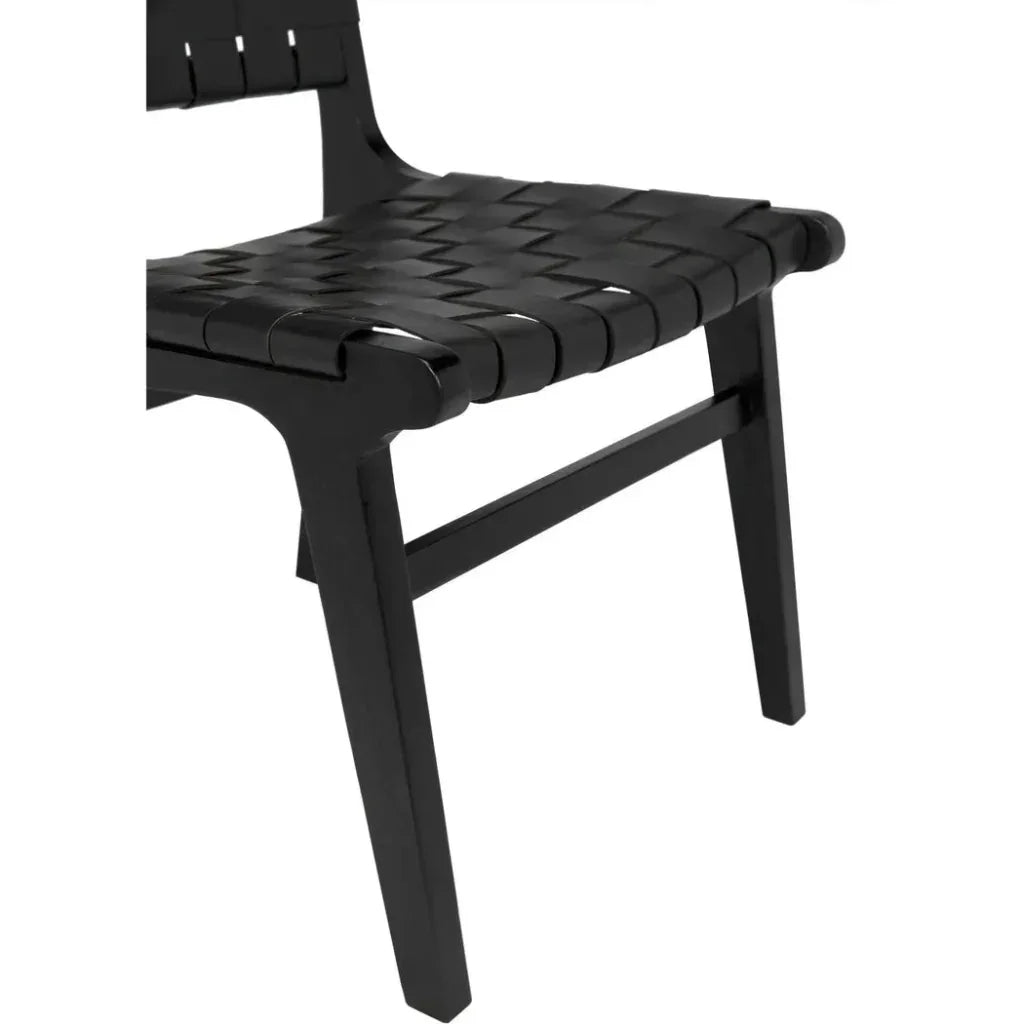 Noir Dede Leather Black Dining Chair