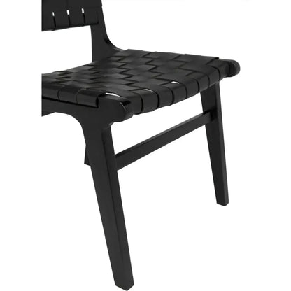Noir Dede Leather Black Dining Chair