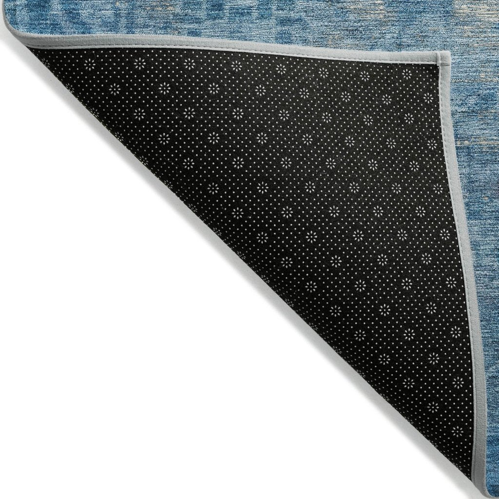 LOOMLAN Rugs Delaura Blue Washable Indoor-Outdoor Rug