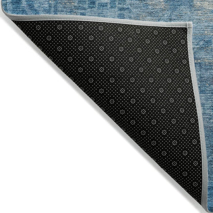LOOMLAN Rugs Delaura Blue Washable Indoor-Outdoor Rug