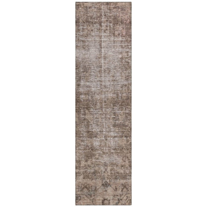 LOOMLAN Rugs Delaura Brown Washable Indoor-Outdoor Rug