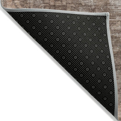 LOOMLAN Rugs Delaura Brown Washable Indoor-Outdoor Rug
