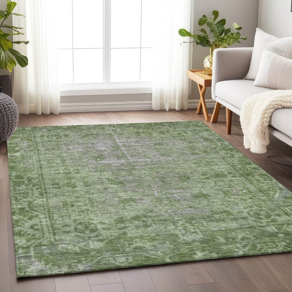 LOOMLAN Rugs Delaura Fern Washable Indoor-Outdoor Rug