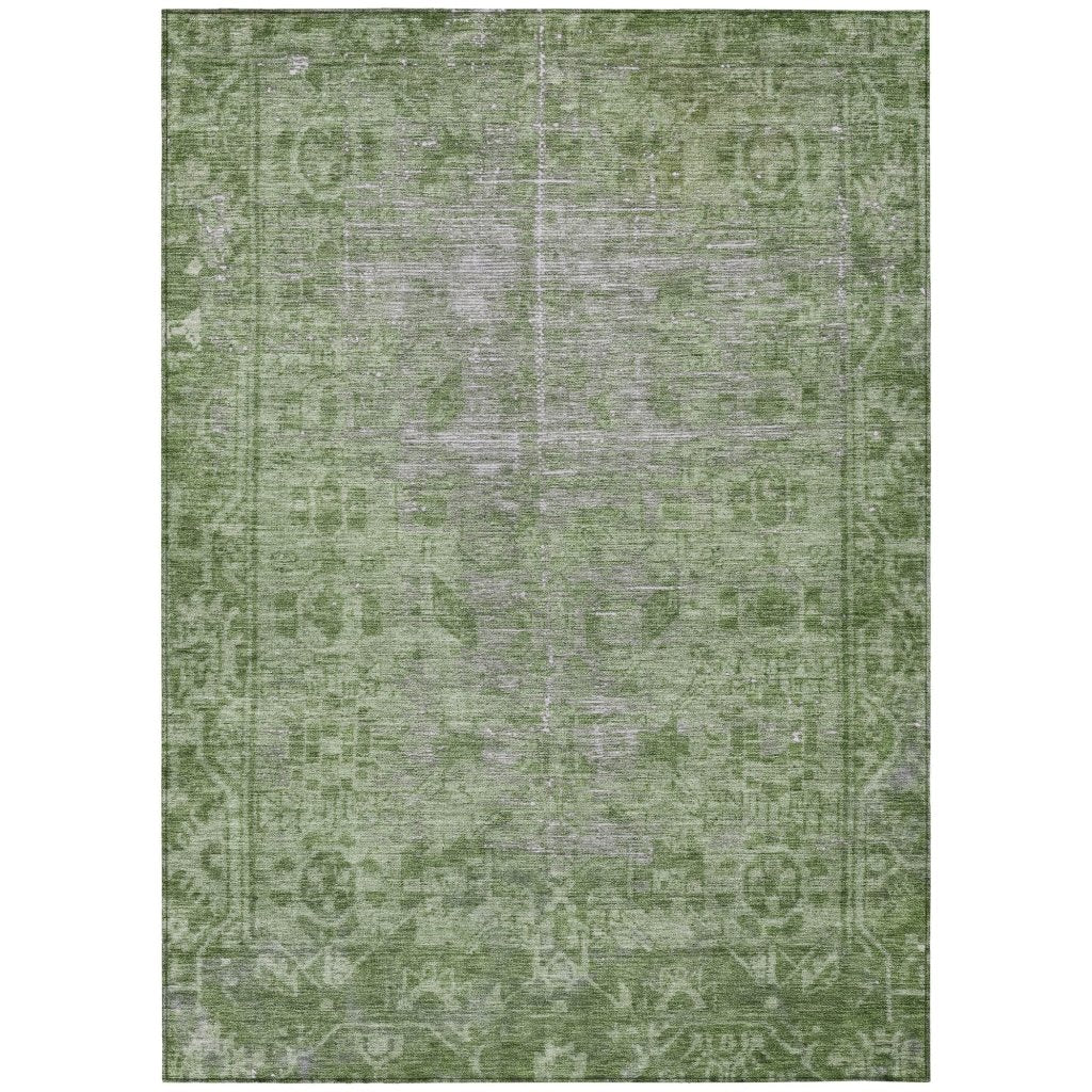 LOOMLAN Rugs Delaura Fern Washable Indoor-Outdoor Rug