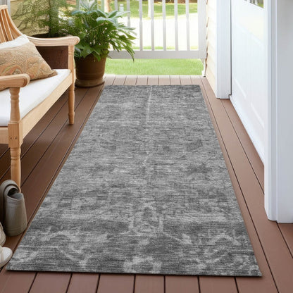 Delaura Gray Washable Indoor - Outdoor Rug - LOOMLAN - LOOMLAN Rugs - Outdoor Rugs