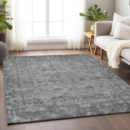 Delaura Gray Washable Indoor - Outdoor Rug - LOOMLAN - LOOMLAN Rugs - Outdoor Rugs