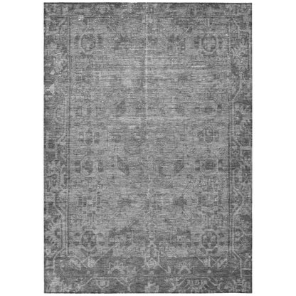 Delaura Gray Washable Indoor-Outdoor Rug