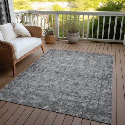 Delaura Gray Washable Indoor - Outdoor Rug - LOOMLAN - LOOMLAN Rugs - Outdoor Rugs