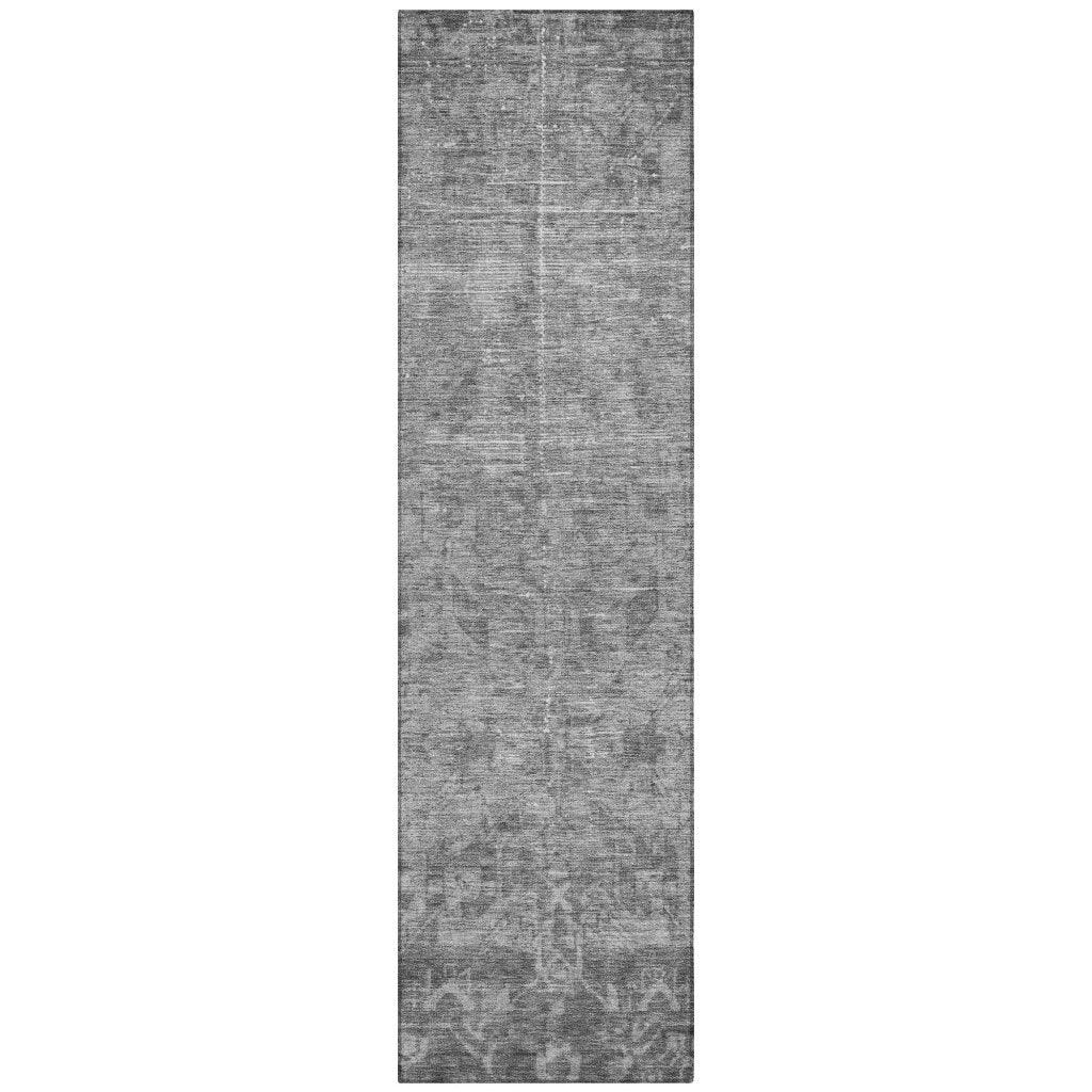 Delaura Gray Washable Indoor-Outdoor Rug