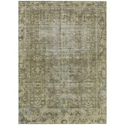 LOOMLAN Rugs Delaura Green Washable Indoor-Outdoor Rug