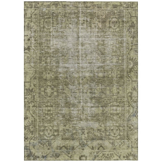 LOOMLAN Rugs Delaura Green Washable Indoor-Outdoor Rug