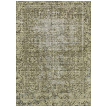 LOOMLAN Rugs Delaura Green Washable Indoor-Outdoor Rug