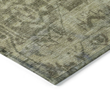 LOOMLAN Rugs Delaura Green Washable Indoor-Outdoor Rug