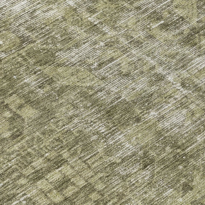 LOOMLAN Rugs Delaura Green Washable Indoor-Outdoor Rug