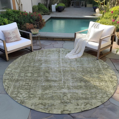 LOOMLAN Rugs Delaura Green Washable Indoor-Outdoor Rug