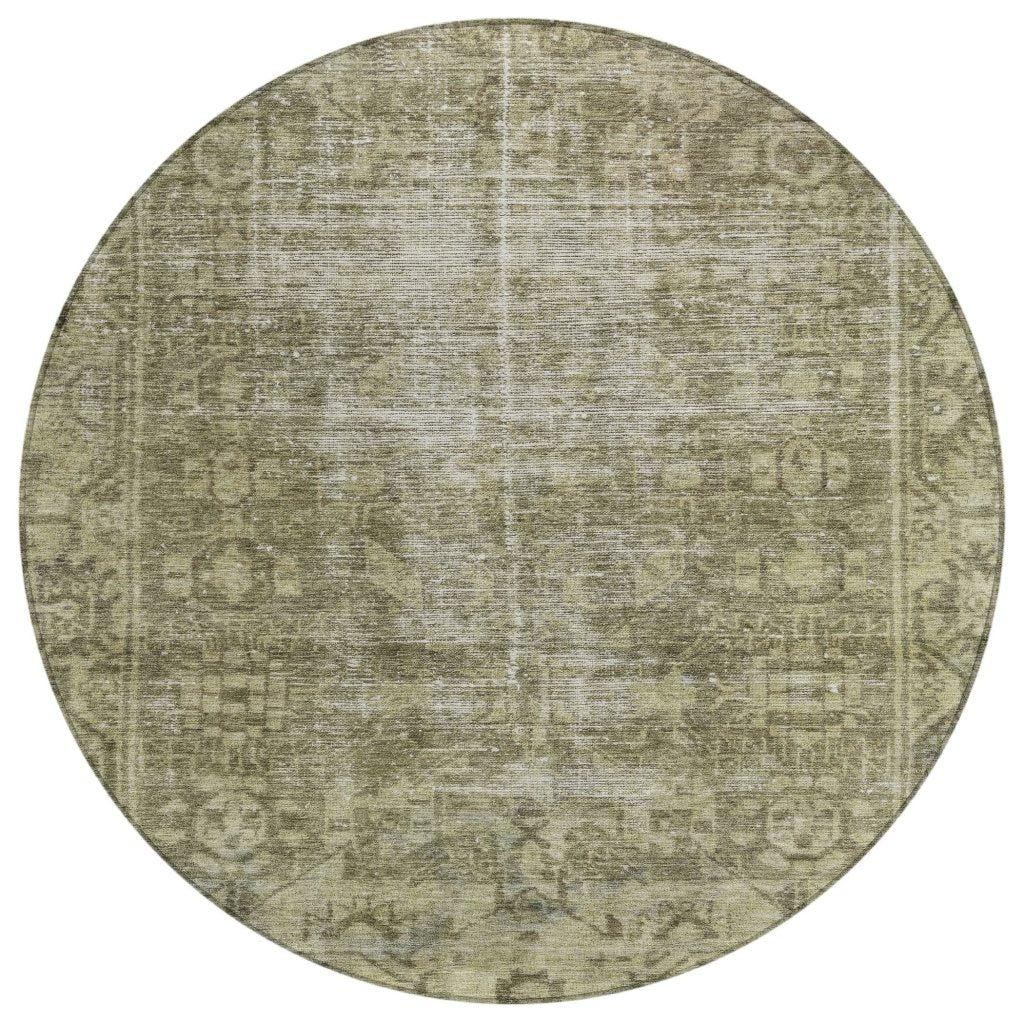 LOOMLAN Rugs Delaura Green Washable Indoor-Outdoor Rug