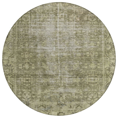 LOOMLAN Rugs Delaura Green Washable Indoor-Outdoor Rug