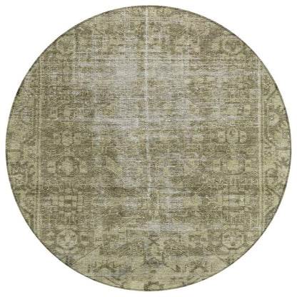 LOOMLAN Rugs Delaura Green Washable Indoor-Outdoor Rug
