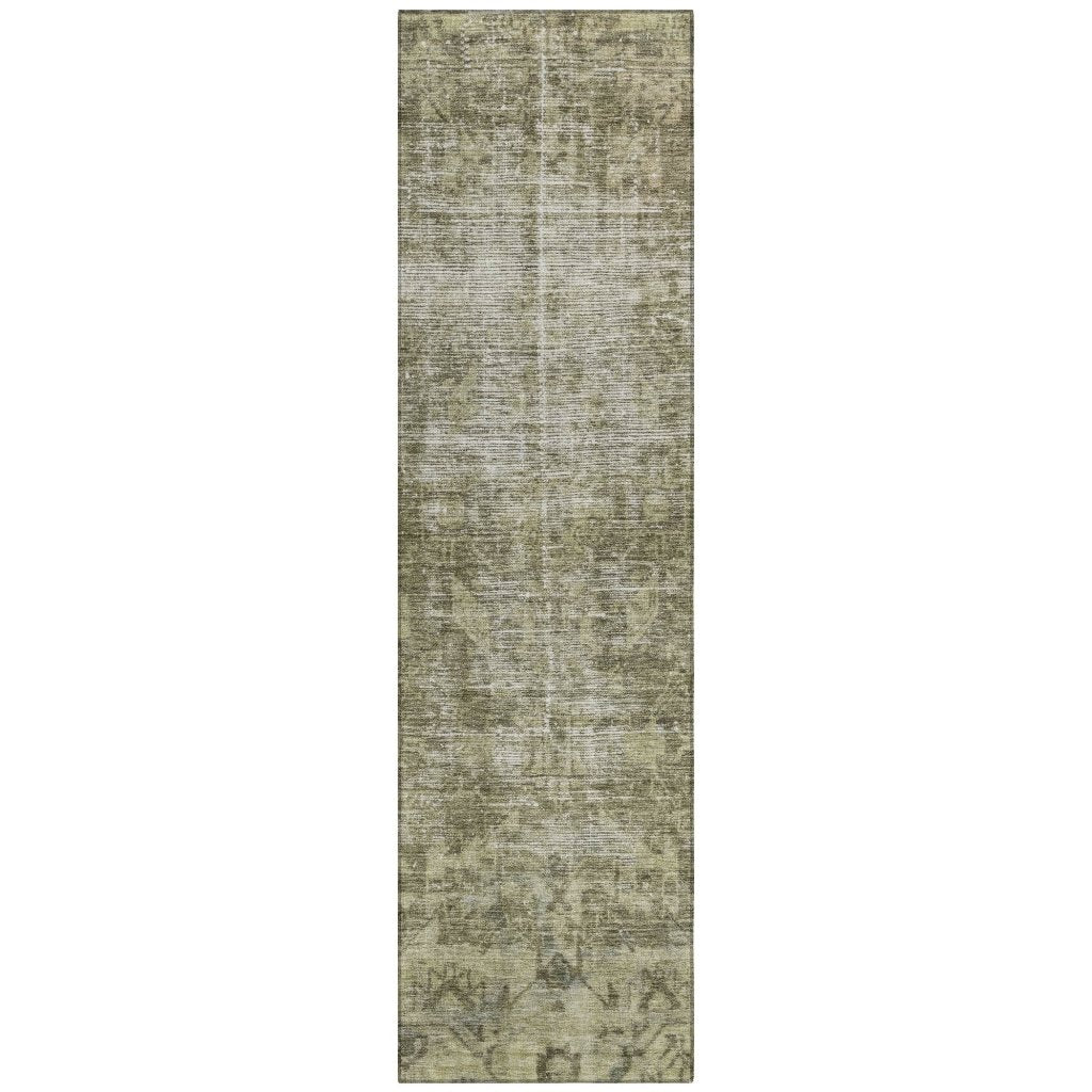 LOOMLAN Rugs Delaura Green Washable Indoor-Outdoor Rug