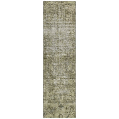 LOOMLAN Rugs Delaura Green Washable Indoor-Outdoor Rug