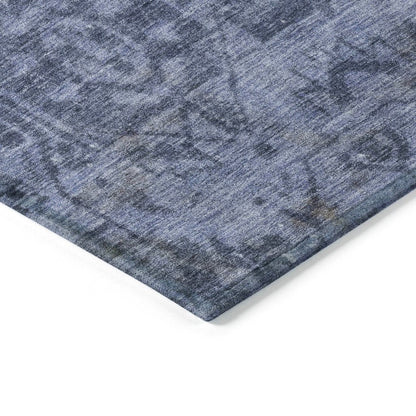 LOOMLAN Rugs Delaura Navy Washable Indoor-Outdoor Rug