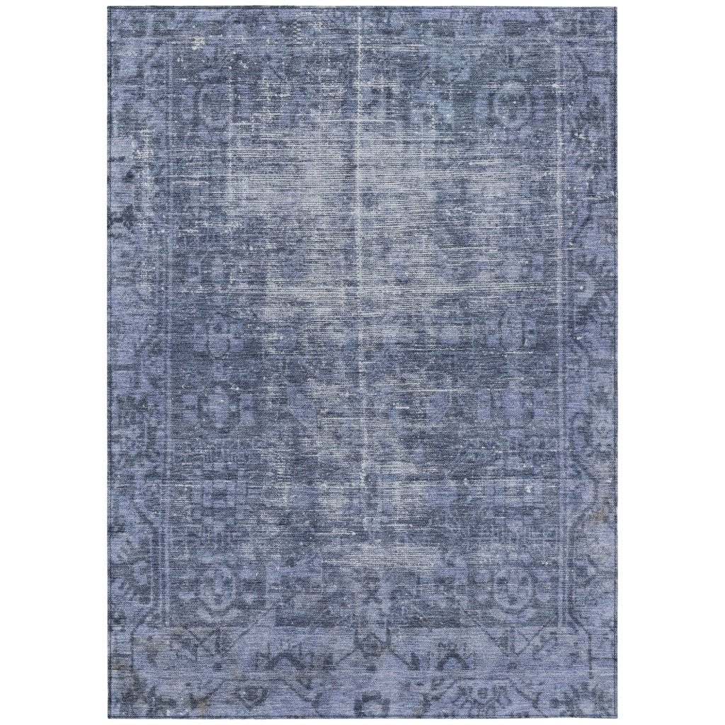 LOOMLAN Rugs Delaura Navy Washable Indoor-Outdoor Rug