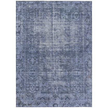 LOOMLAN Rugs Delaura Navy Washable Indoor-Outdoor Rug