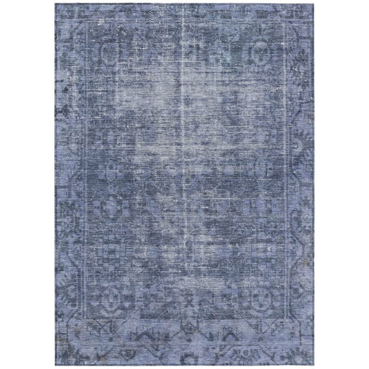 LOOMLAN Rugs Delaura Navy Washable Indoor-Outdoor Rug