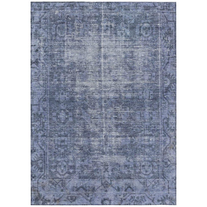 LOOMLAN Rugs Delaura Navy Washable Indoor-Outdoor Rug