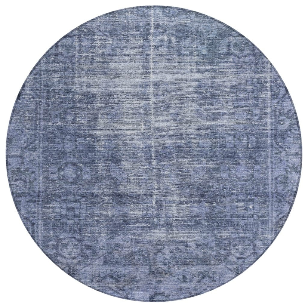 LOOMLAN Rugs Delaura Navy Washable Indoor-Outdoor Rug