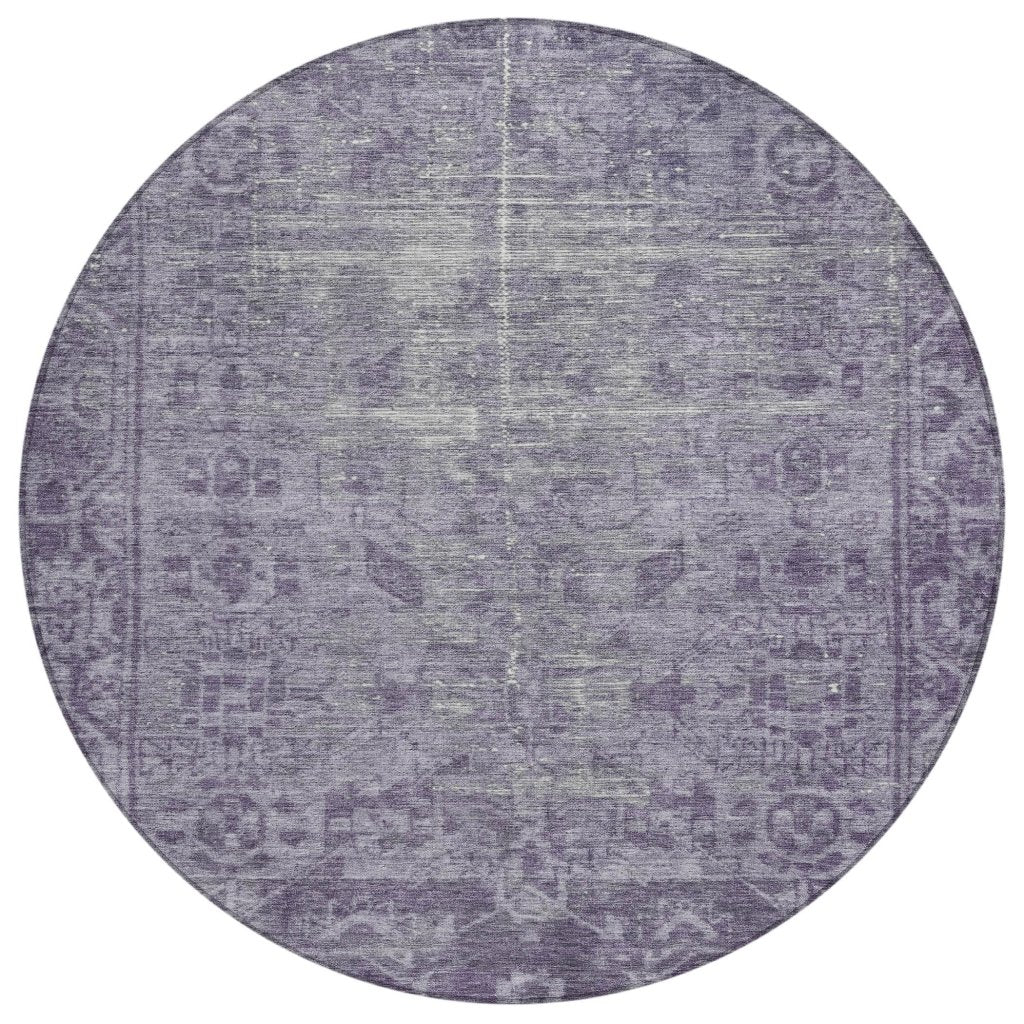 LOOMLAN Rugs Delaura Purple Washable Indoor-Outdoor Rug