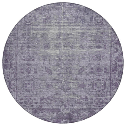 LOOMLAN Rugs Delaura Purple Washable Indoor-Outdoor Rug