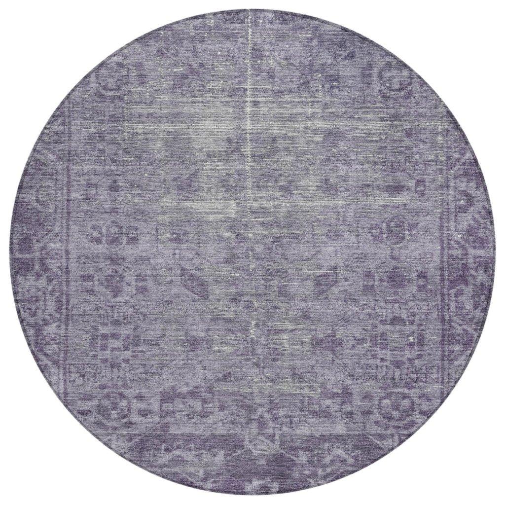 LOOMLAN Rugs Delaura Purple Washable Indoor-Outdoor Rug