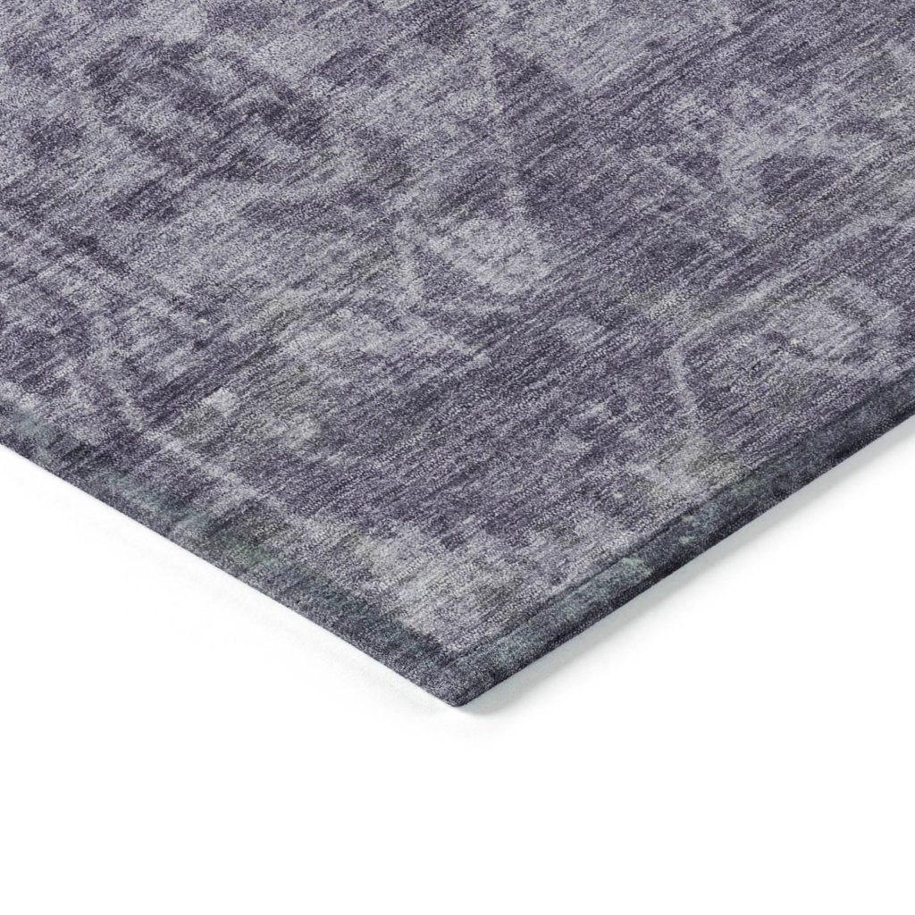 LOOMLAN Rugs Delaura Purple Washable Indoor-Outdoor Rug