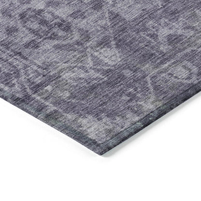 LOOMLAN Rugs Delaura Purple Washable Indoor-Outdoor Rug