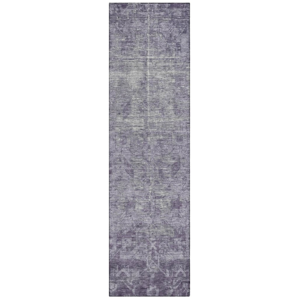 LOOMLAN Rugs Delaura Purple Washable Indoor-Outdoor Rug