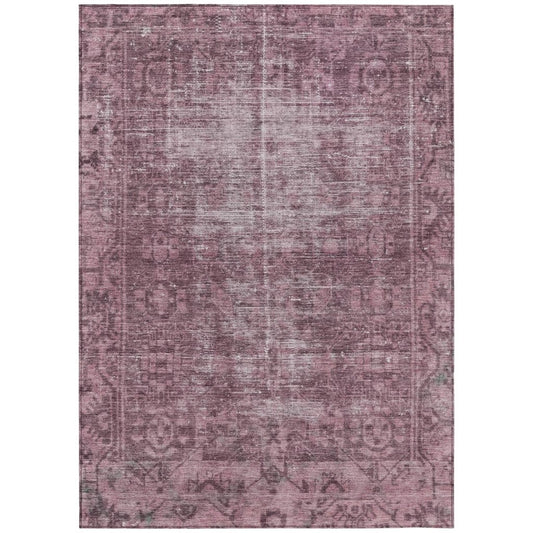 LOOMLAN Rugs Delaura Red Washable Indoor-Outdoor Rug