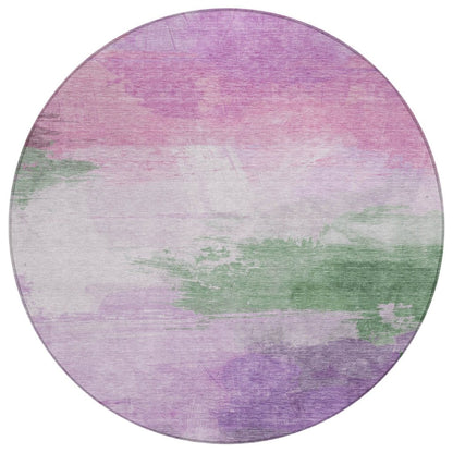 LOOMLAN Rugs Delisah Purple Washable Indoor-Outdoor Rug