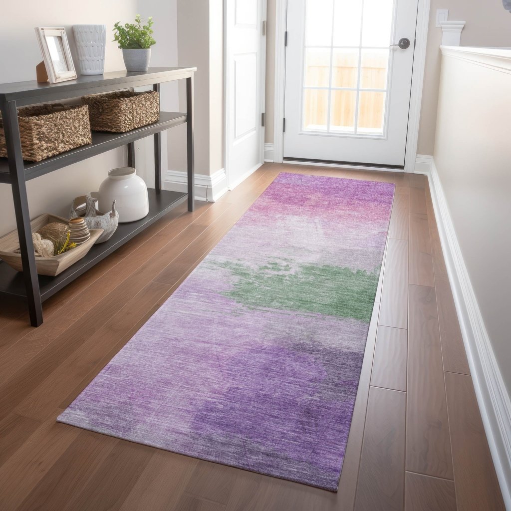 LOOMLAN Rugs Delisah Purple Washable Indoor-Outdoor Rug