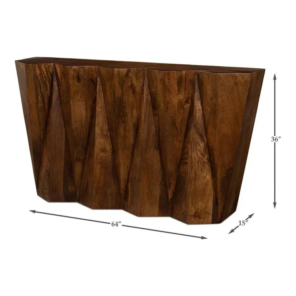 Sarreid Denali Console Table Solid Wood Natural