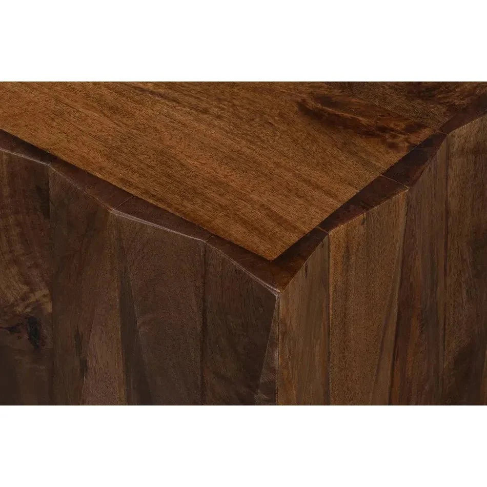 Sarreid Denali Rectangle Cocktail Coffee Table Block Solid Wood