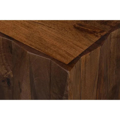 Sarreid Denali Rectangle Cocktail Coffee Table Block Solid Wood