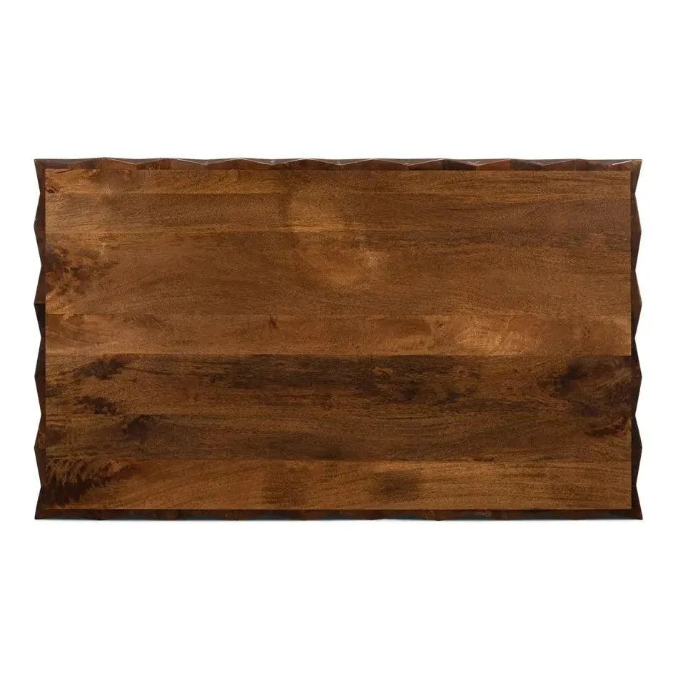 Sarreid Denali Rectangle Cocktail Coffee Table Block Solid Wood