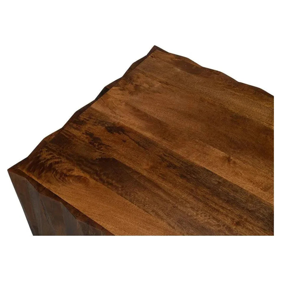 Sarreid Denali Rectangle Cocktail Coffee Table Block Solid Wood